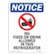Signmission OSHA Notice Sign, 14" Height, Rigid Plastic, No Food Or Drink Allowed Sign With Symbol, Portrait OS-NS-P-1014-V-14585 - alternate 1